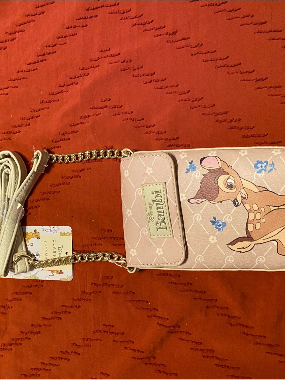 Disney Bambi Crossbody Bag with Gold Chain Strap New with Tags